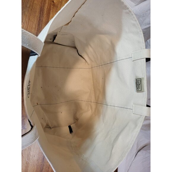 Vintage LL Bean XL Boat & Tote Canvas Black Canvas Bag Monogramed - Picture 5 of 8